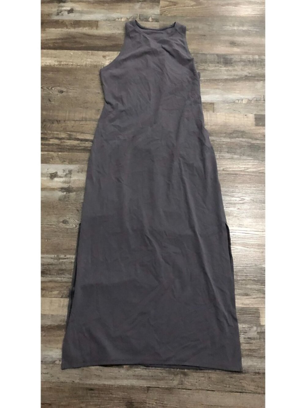 Lululemon Ease of It All dark Gray Side Slit Sleeveless Maxi Dress Size 8